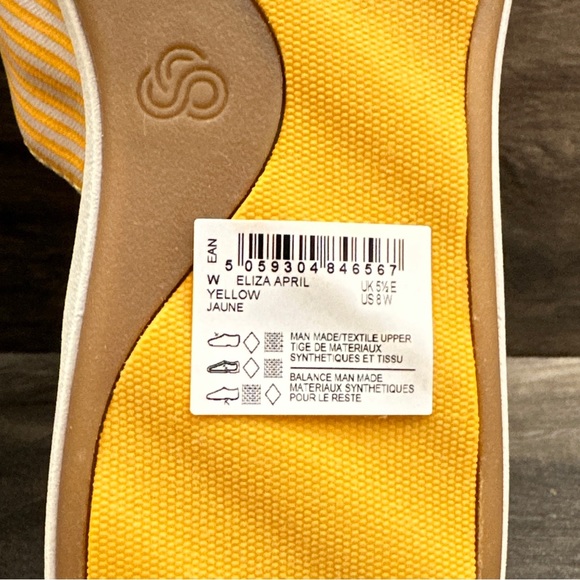 NIB Clarks Cloudsteppers 8W Wide Eliza April Comfort Slide Sandal Yellow - Picture 12 of 15